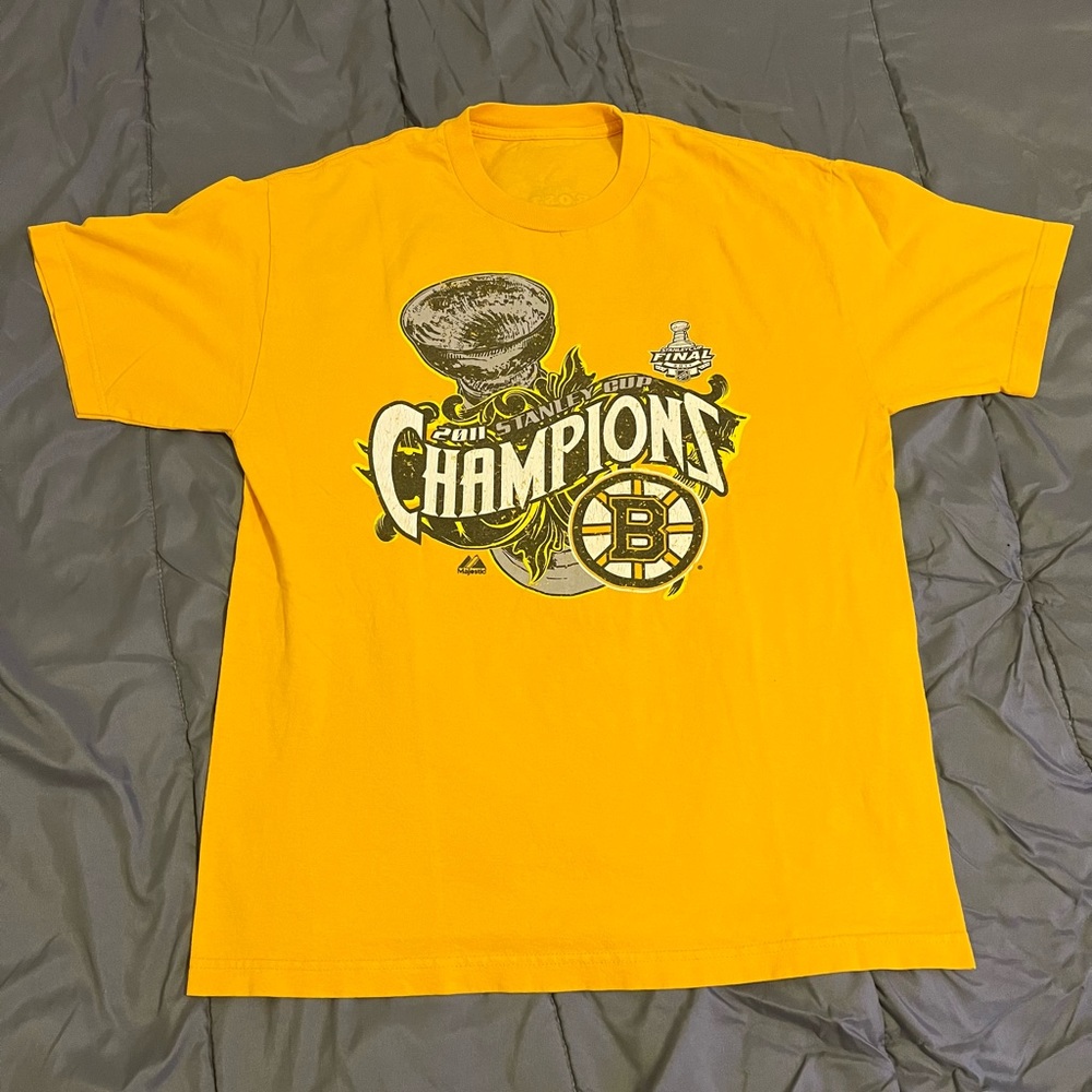 Vintage Y2K Boston Bruins Stanley Cup Champions Hockey Shirt Size Large Majestic